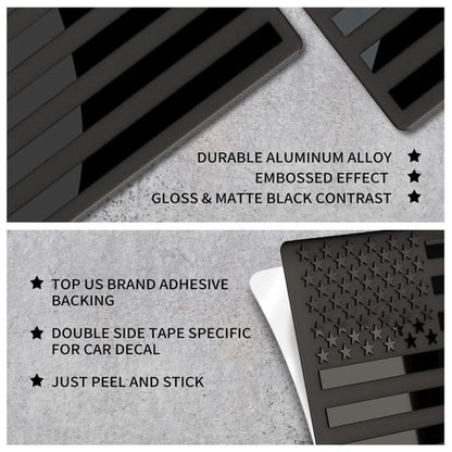 3D All-Black American Flag Emblem Decal